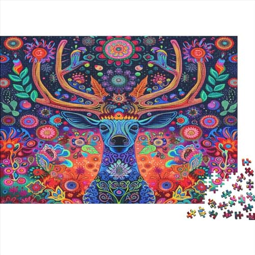 Hirsch 5 Puzzle 1000 Teile,Puzzlespiel Für Erwachsene,Impossible Puzzle,Puzzle Geschicklichkeitsspiel Für Die Ganze Familie, Geschenke Für Männer/Frauen Erwachsenen Puzzel 1000pcs (75x50cm) von RQATHDUUD