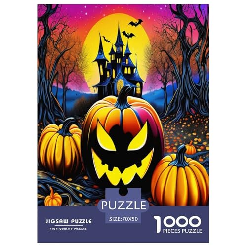 Kürbis Halloween Puzzle 1000 Teile Schwer Puzzle Spielzeug Lernspiel Impossible Herausforderung Spielzeug Für Erwachsene Und Kinder Ab 12 Jahren 70x50cm/1000pcs von RQATHDUUD