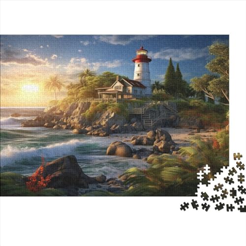 Leuchtturm an der Küstes Puzzle 1000 Teile, Erwachsene, Klassische Puzzle, Impossible Puzzle,Geschicklichkeitsspiel Für Die Ganze Familie Erwachsenenpuzzle Ab 14 Jahren Puzzel 1000pcs (75x50cm) von RQATHDUUD