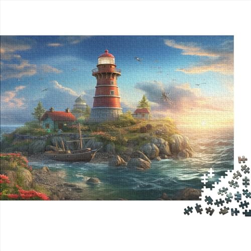 Leuchtturm an der Küstes Puzzle 1000 Teile, Erwachsene, Klassische Puzzle, Impossible Puzzle,Geschicklichkeitsspiel Für Die Ganze Familie Erwachsenenpuzzle Ab 14 Jahren Puzzel 1000pcs (75x50cm) von RQATHDUUD