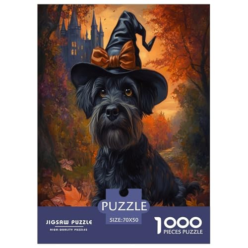 Schnauzer Puzzle 1000-teilige Schwer Puzzle Spielzeug Lernspiel Impossible Herausforderungsspielzeug Für Erwachsene Und Kinder in Bewährter 70x50cm/1000pcs von RQATHDUUD