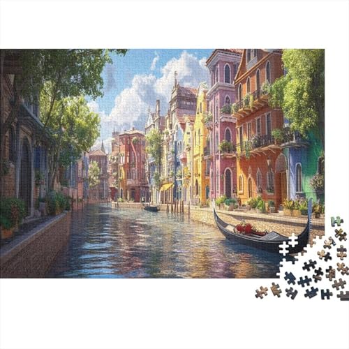 Venedig Water City Puzzle 1000 Teile, Erwachsene, Klassische Puzzle, Impossible Puzzle,Geschicklichkeitsspiel Für Die Ganze Familie Erwachsenenpuzzle Ab 14 Jahren Puzzel 1000pcs (75x50cm) von RQATHDUUD