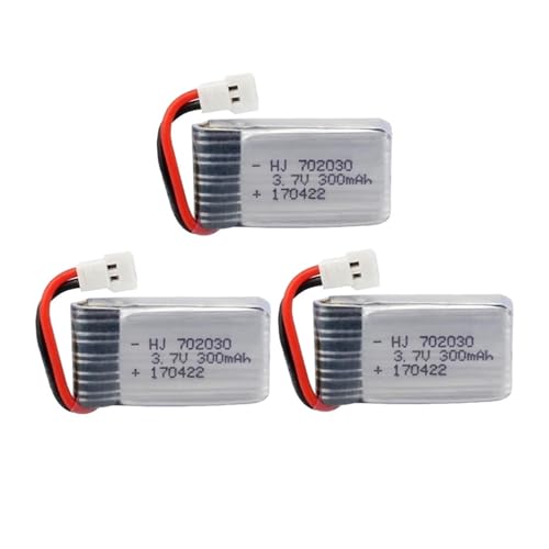 RRYUIOO 3,7 V 300 MAh Lipo-Drohnenbatterie, Kompatibel Mit Syma, X11 E55 Fq777 Fq17w F180 Fy530 U816 U816a U830 H107 S39-1 Hd-1306, RC-Drohnen-UAV-Batterie(3pcs) von RRYUIOO
