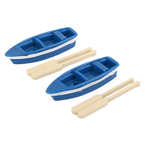 2 Stück Miniatur Boot Kanu blau für Micro Landschaft Bonsai Garten Puppenhaus von RRunzfon