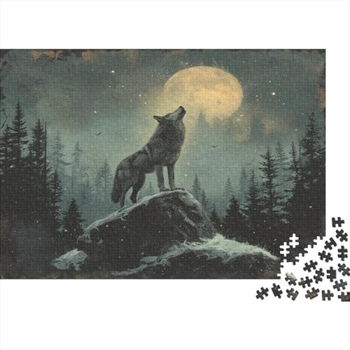 Wolf Puzzlespiel 1000 Teile Erwachsene -Puzzle 1000 Stück Spiel Puzzles Für Erwachsene Kinder Puzzle Erwachsenen Puzzlespiel Puzzel 1000pcs (75x50cm) von RSIUUODNF
