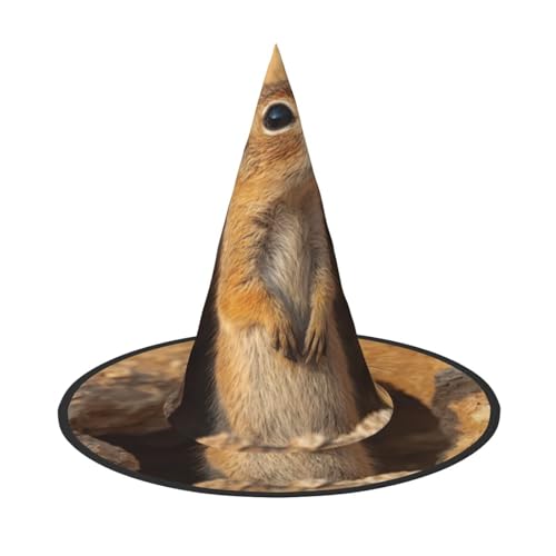 RTCVXZDSA Animal Groundhog Halloween Hut - Volldruck-Design, bequemes Oxford-Tuch, faltbar und leicht für Partys und Rollenspiele von RTCVXZDSA