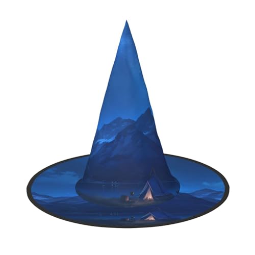 RTCVXZDSA At Night By The Lake Halloween Hat - Full Print Design, Comfortable Oxford Cloth, Foldable And Lightweight For Parties And Role Play von RTCVXZDSA