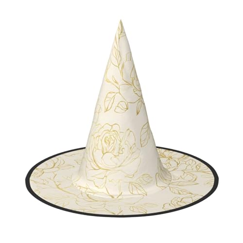 RTCVXZDSA Bunte Rosen Halloween-Hut – Volldruck-Design, bequemes Oxford-Tuch, faltbar und leicht für Partys und Rollenspiele von RTCVXZDSA