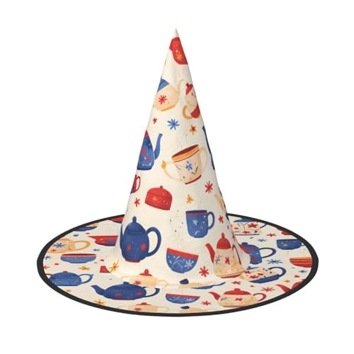 RTCVXZDSA Bunter Halloween-Hut – Volldruck-Design, bequemes Oxford-Tuch, faltbar und leicht für Partys und Rollenspiele von RTCVXZDSA