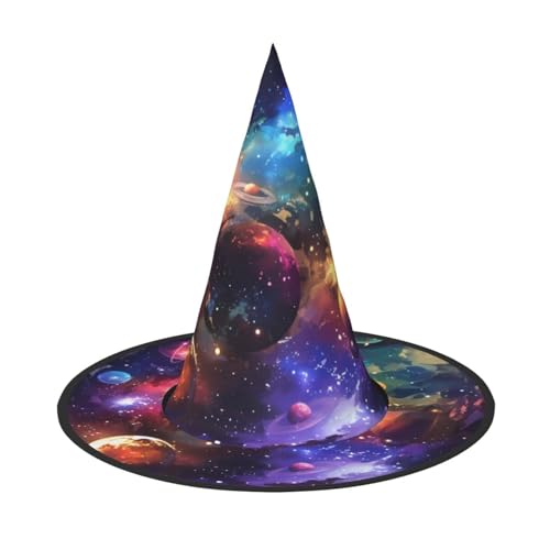RTCVXZDSA Bunter Planeten-Halloween-Hut – Volldruck-Design, bequemes Oxford-Tuch, faltbar und leicht für Partys und Rollenspiele von RTCVXZDSA
