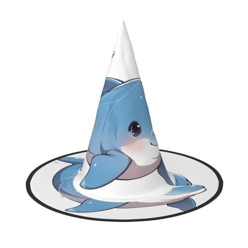 RTCVXZDSA Cartoon Delfin Halloween Hut - Volldruck-Design, bequemes Oxford-Tuch, faltbar und leicht für Partys und Rollenspiele von RTCVXZDSA