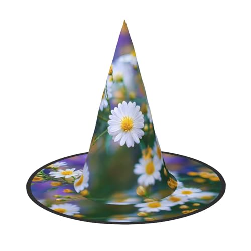 RTCVXZDSA Chrysanthemen Halloween Hut - Volldruck-Design, bequemes Oxford-Tuch, faltbar und leicht für Partys und Rollenspiele von RTCVXZDSA
