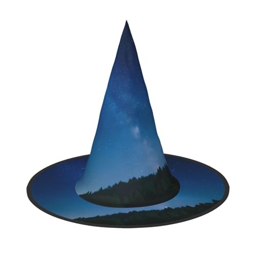RTCVXZDSA Cosmic Starry Sky Halloween Hut - Volldruck-Design, bequemes Oxford-Tuch, faltbar und leicht für Partys und Rollenspiele von RTCVXZDSA
