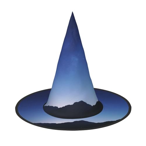 RTCVXZDSA Cosmic Starry Sky Halloween Hut - Volldruck-Design, bequemes Oxford-Tuch, faltbar und leicht für Partys und Rollenspiele von RTCVXZDSA
