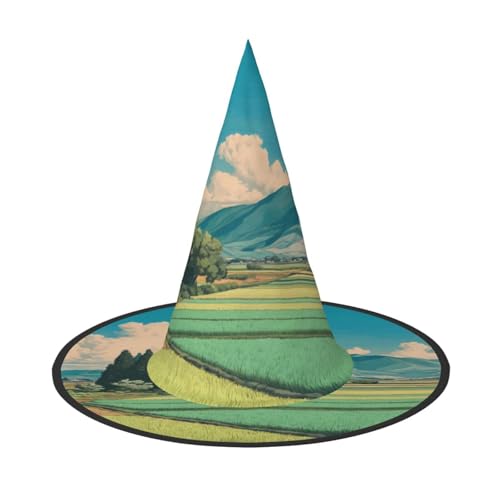 RTCVXZDSA Favorite Berge und Gewässer Halloween Hut - Volldruck-Design, bequemes Oxford-Tuch, faltbar und leicht für Partys und Rollenspiele von RTCVXZDSA
