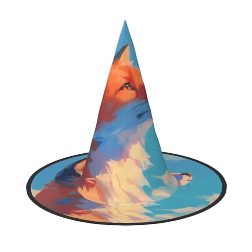 RTCVXZDSA Fox Halloween Hut - Volldruck-Design, bequemes Oxford-Tuch, faltbar und leicht für Partys und Rollenspiele von RTCVXZDSA