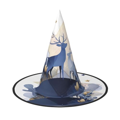 RTCVXZDSA Geometrischer Hirsch Halloween Hut - Volldruck-Design, bequemes Oxford-Tuch, faltbar und leicht für Partys und Rollenspiele von RTCVXZDSA