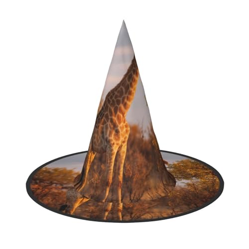 RTCVXZDSA Giraffe Halloween Hut - Volldruck-Design, bequemes Oxford-Tuch, faltbar und leicht für Partys und Rollenspiele von RTCVXZDSA