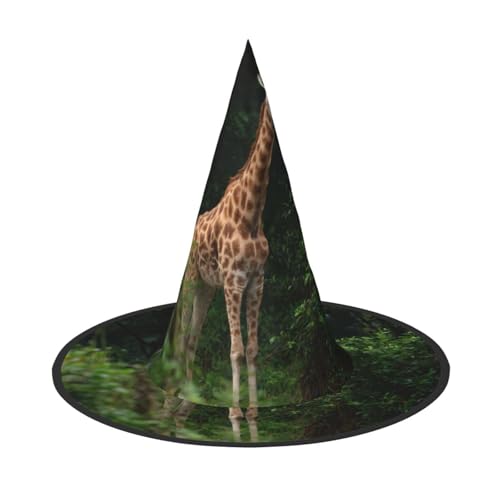 RTCVXZDSA Giraffe Halloween Hut - Volldruck-Design, bequemes Oxford-Tuch, faltbar und leicht für Partys und Rollenspiele von RTCVXZDSA