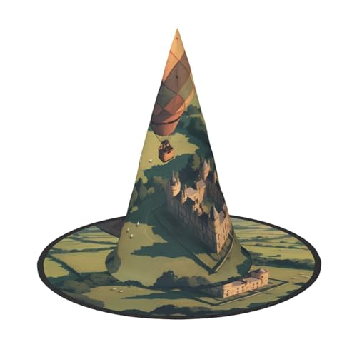 RTCVXZDSA Heißluftballon Halloween Hut - Volldruck-Design, bequemes Oxford-Tuch, faltbar und leicht für Partys und Rollenspiele von RTCVXZDSA