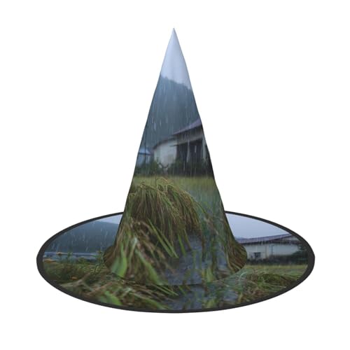 RTCVXZDSA Ländliche Landschaft Halloween Hut - Volldruck-Design, bequemes Oxford-Tuch, faltbar und leicht für Partys und Rollenspiele von RTCVXZDSA