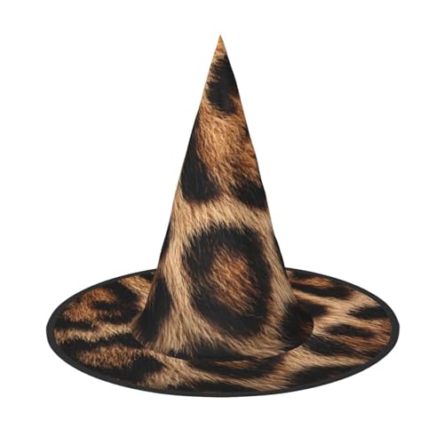 RTCVXZDSA Leopardenmuster Halloween Hut - Volldruck-Design, bequemes Oxford-Tuch, faltbar und leicht für Partys und Rollenspiele von RTCVXZDSA