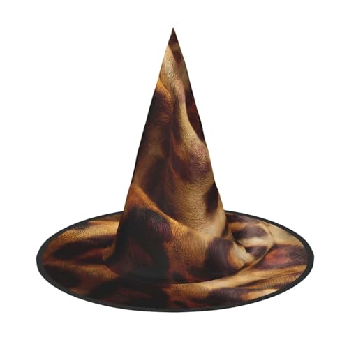 RTCVXZDSA Leopardenmuster Halloween Hut - Volldruck-Design, bequemes Oxford-Tuch, faltbar und leicht für Partys und Rollenspiele von RTCVXZDSA
