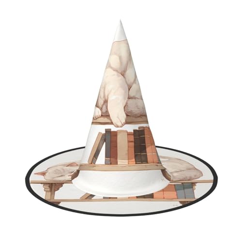 RTCVXZDSA Niedliche Katze Halloween Hut - Volldruck-Design, bequemes Oxford-Tuch, faltbar und leicht für Partys und Rollenspiele von RTCVXZDSA