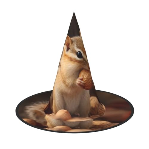 RTCVXZDSA Niedlicher Eichhörnchen-Halloween-Hut - Volldruck-Design, bequemes Oxford-Tuch, faltbar und leicht für Partys und Rollenspiele von RTCVXZDSA