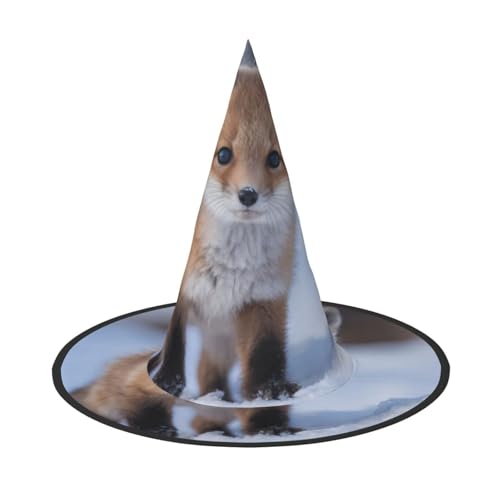 RTCVXZDSA Niedlicher Fuchs-Halloween-Hut - Volldruck-Design, bequemes Oxford-Tuch, faltbar und leicht für Partys und Rollenspiele von RTCVXZDSA