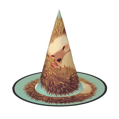 RTCVXZDSA Niedlicher Igel-Halloween-Hut - Volldruck-Design, bequemes Oxford-Tuch, faltbar und leicht für Partys und Rollenspiele von RTCVXZDSA