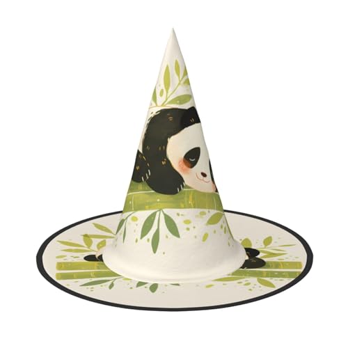 RTCVXZDSA Niedlicher Panda-Halloween-Hut - Volldruck-Design, bequemes Oxford-Tuch, faltbar und leicht für Partys und Rollenspiele von RTCVXZDSA