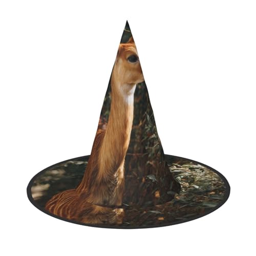 RTCVXZDSA Niedlicher kleiner Hirsch Halloween Hut - Volldruck-Design, bequemes Oxford-Tuch, faltbar und leicht für Partys und Rollenspiele von RTCVXZDSA