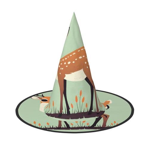 RTCVXZDSA Niedlicher kleiner Hirsch Halloween Hut - Volldruck-Design, bequemes Oxford-Tuch, faltbar und leicht für Partys und Rollenspiele von RTCVXZDSA