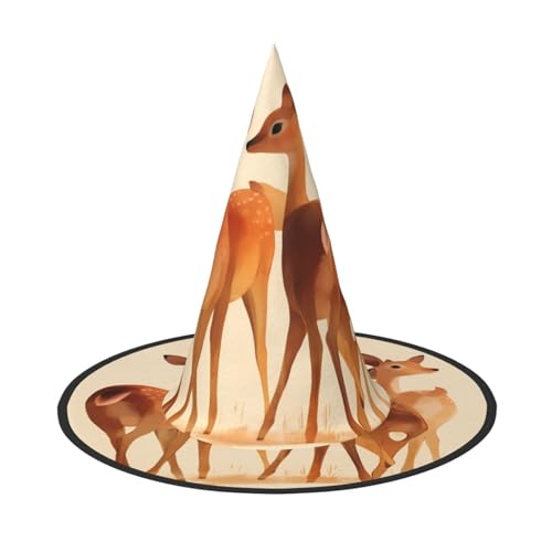 RTCVXZDSA Niedlicher kleiner Hirsch Halloween Hut - Volldruck-Design, bequemes Oxford-Tuch, faltbar und leicht für Partys und Rollenspiele von RTCVXZDSA