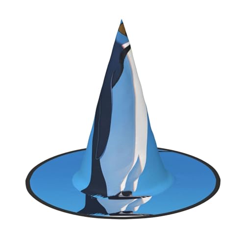 RTCVXZDSA Pinguin-Halloween-Hut - Volldruck-Design, bequemes Oxford-Tuch, faltbar und leicht für Partys und Rollenspiele von RTCVXZDSA