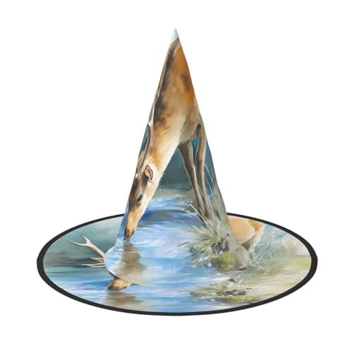 RTCVXZDSA Rehkitz Halloween Hut - Volldruck-Design, bequemes Oxford-Tuch, faltbar und leicht für Partys und Rollenspiele RTCVXZDSA Rehkitz Halloween Hut - Volldruck-Design, bequemes Oxford-Tuch, faltbar und leicht für Partys und Rollenspiele von RTCVXZDSA