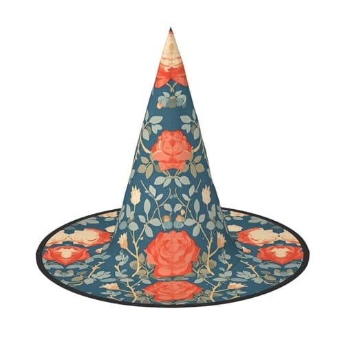 RTCVXZDSA Rose Halloween Hut - Volldruck-Design, bequemes Oxford-Tuch, faltbar und leicht für Partys und Rollenspiele von RTCVXZDSA