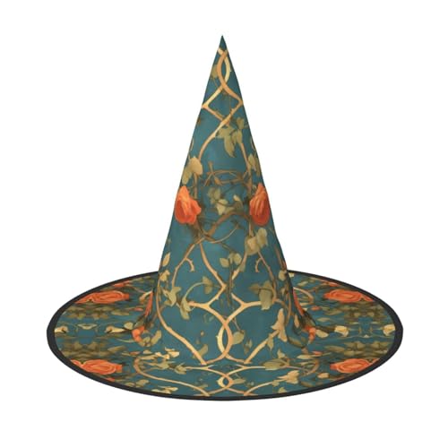 RTCVXZDSA Rose Halloween Hut - Volldruck-Design, bequemes Oxford-Tuch, faltbar und leicht für Partys und Rollenspiele von RTCVXZDSA