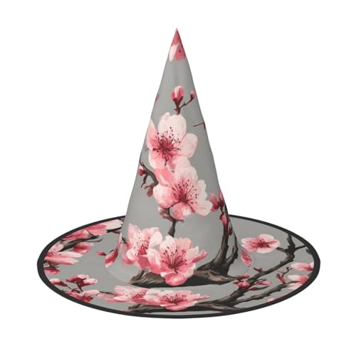 RTCVXZDSA Rote Blumen Halloween Hut - Volldruck-Design, bequemes Oxford-Tuch, faltbar und leicht für Partys und Rollenspiele von RTCVXZDSA
