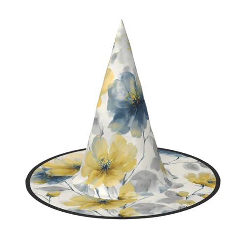RTCVXZDSA Schöne Blumen Halloween Hut - Volldruck-Design, bequemes Oxford-Tuch, faltbar und leicht für Partys und Rollenspiele von RTCVXZDSA