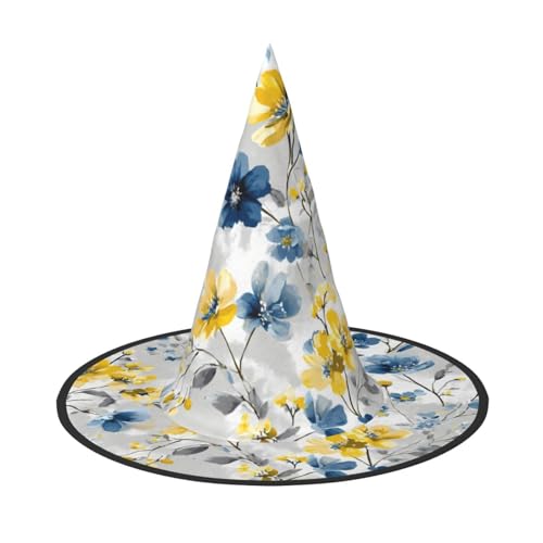 RTCVXZDSA Schöne Blumen Halloween Hut - Volldruck-Design, bequemes Oxford-Tuch, faltbar und leicht für Partys und Rollenspiele von RTCVXZDSA