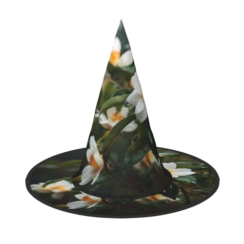 RTCVXZDSA Schöne Kamelie Blumen Halloween Hut - Volldruck-Design, bequemes Oxford-Tuch, faltbar und leicht für Partys und Rollenspiele von RTCVXZDSA