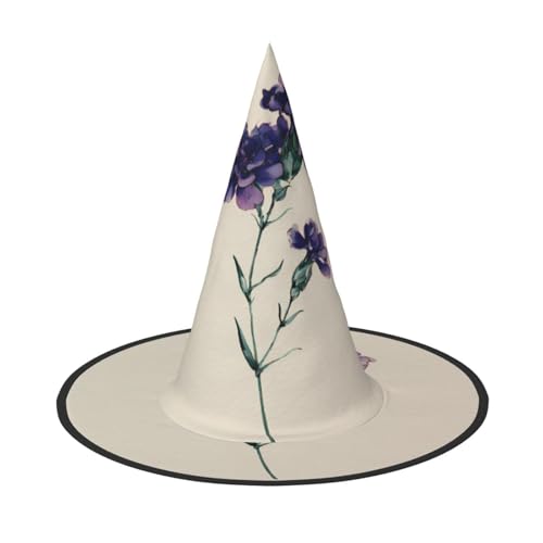 RTCVXZDSA Schöne Pflanze Blumen Halloween Hut - Volldruck Design, bequemes Oxford-Tuch, faltbar und leicht für Partys und Rollenspiele von RTCVXZDSA