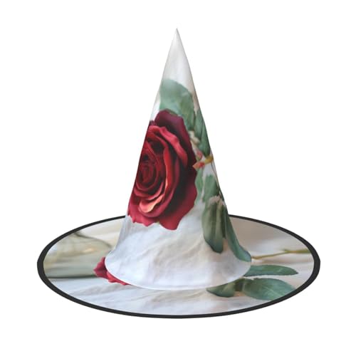 RTCVXZDSA Schöne Rosen Halloween Hut - Volldruck-Design, bequemes Oxford-Tuch, faltbar und leicht für Partys und Rollenspiele von RTCVXZDSA