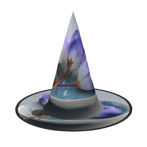 RTCVXZDSA Schöner Blumen-Halloween-Hut - Volldruck-Design, bequemes Oxford-Tuch, faltbar und leicht für Partys und Rollenspiele von RTCVXZDSA