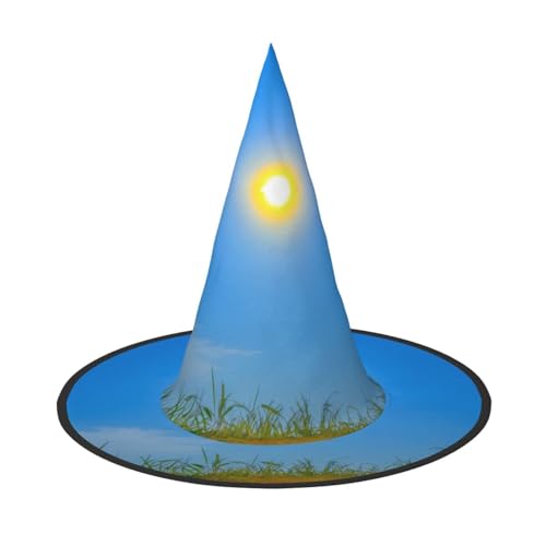 RTCVXZDSA Sonnenaufgang Halloween Hut - Volldruck-Design, bequemes Oxford-Tuch, faltbar und leicht für Partys und Rollenspiele von RTCVXZDSA