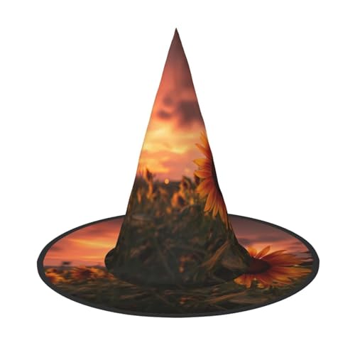 RTCVXZDSA Sonnenblumen-Halloween-Hut - Volldruck-Design, bequemes Oxford-Tuch, faltbar und leicht für Partys und Rollenspiele von RTCVXZDSA