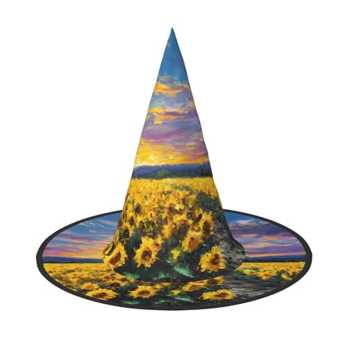 RTCVXZDSA Sonnenblumen-Halloween-Hut - Volldruck-Design, bequemes Oxford-Tuch, faltbar und leicht für Partys und Rollenspiele von RTCVXZDSA