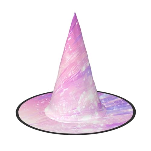 RTCVXZDSA Springende Musiksymbole Halloween Hut - Volldruck-Design, bequemes Oxford-Tuch, faltbar und leicht für Partys und Rollenspiele von RTCVXZDSA